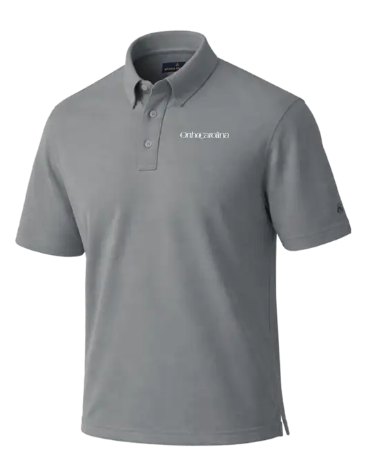 Brooks Brothers Pinpoint Pique Light Medium Grey Dress Polo w/OrthoCarolina Logo