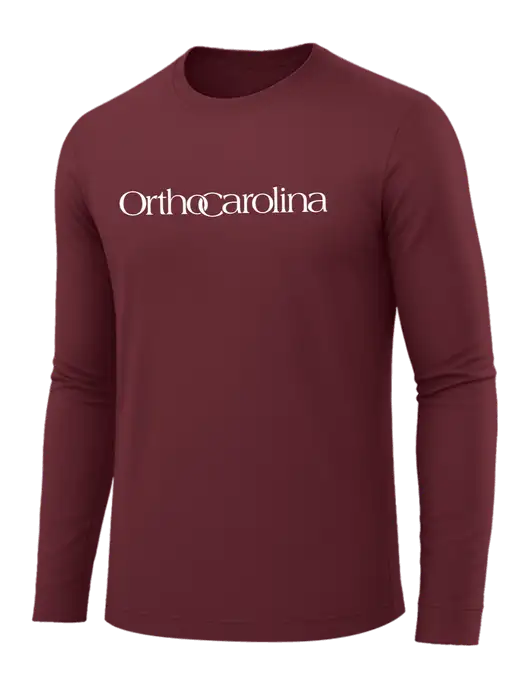 Long Sleeve Maroon PosiCharge Competitor Tee w/OrthoCarolina Logo