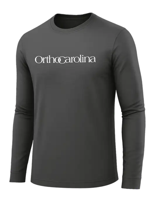 Long Sleeve Dark Grey PosiCharge Competitor Tee w/OrthoCarolina Logo