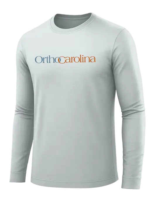 Long Sleeve Light Grey PosiCharge Competitor Tee w/OrthoCarolina Logo