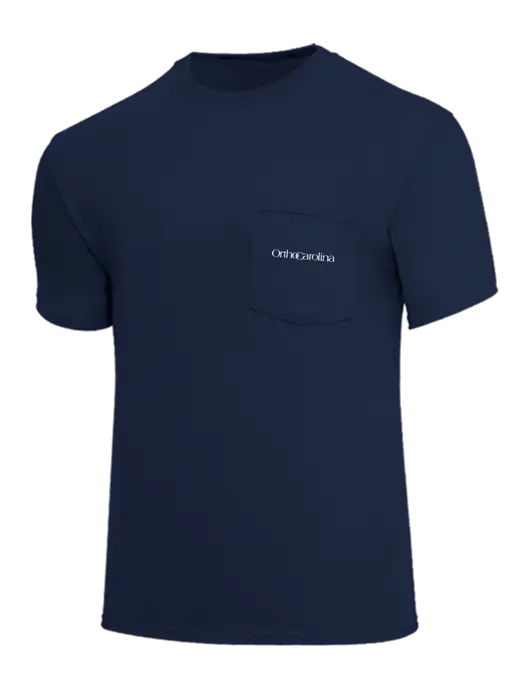 Core Blend Navy Pocket T-Shirt w/OrthoCarolina Logo