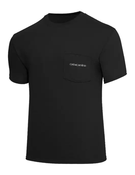 Core Blend Black Pocket T-Shirt w/OrthoCarolina Logo