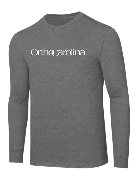 Core Blend Medium Grey Heather Long Sleeve Tee w/OrthoCarolina Logo