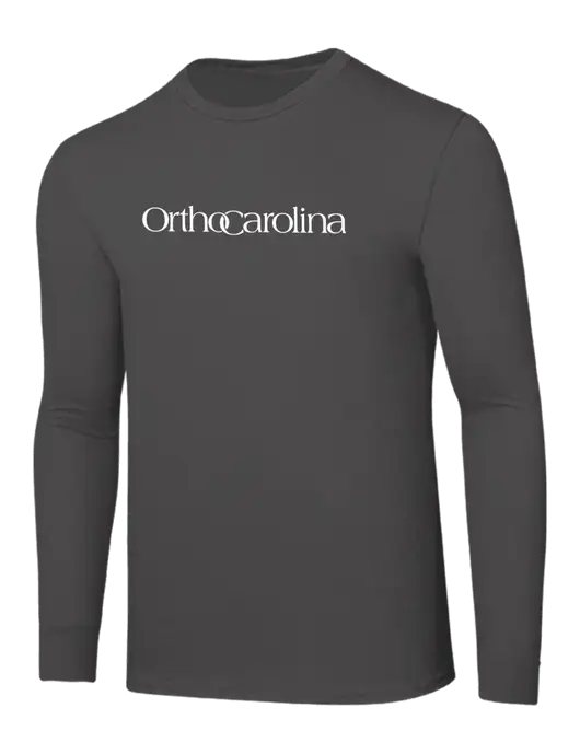 Seriously Soft Dark Grey Long Sleeve T-Shirt w/OrthoCarolina Logo