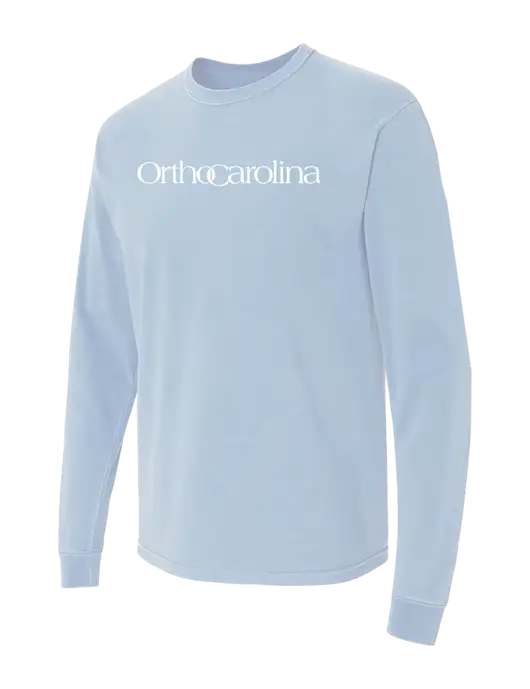 Comfort Colors Garment-Dyed Light Blue Heavyweight Long Sleeve T-Shirt w/OrthoCarolina Logo