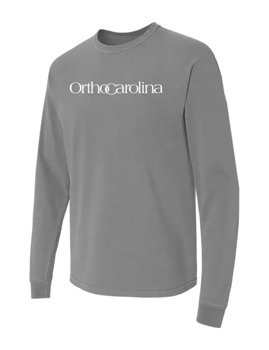 Comfort Colors Garment-Dyed Medium Grey Heavyweight Long Sleeve T-Shirt w/OrthoCarolina Logo