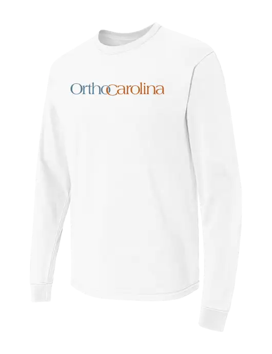 Comfort Colors Garment-Dyed White Heavyweight Long Sleeve T-Shirt w/OrthoCarolina Logo