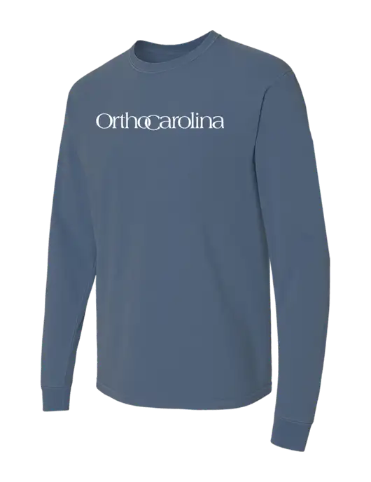 Comfort Colors Garment-Dyed Blue Slate Heavyweight Long Sleeve T-Shirt w/OrthoCarolina Logo