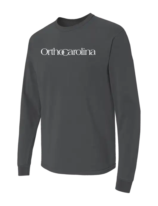 Comfort Colors Garment-Dyed Dark Grey Heather Heavyweight Long Sleeve T-Shirt w/OrthoCarolina Logo