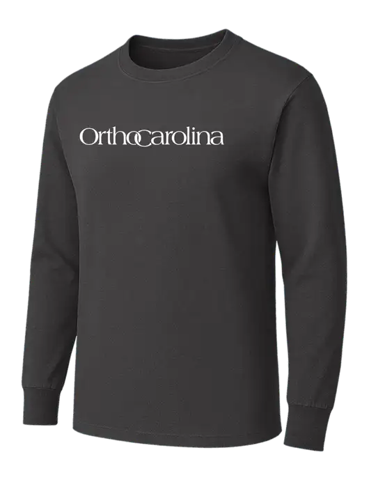 Charcoal Heavyweight Long Sleeve 6.1 oz T-Shirt w/OrthoCarolina Logo