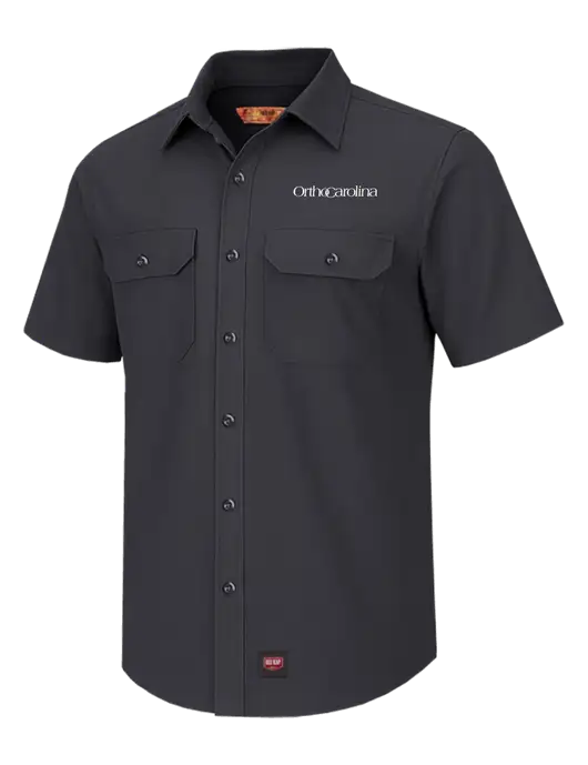 Red Kap Charcoal Short Sleeve Solid Ripstop Shirt w/OrthoCarolina Logo
