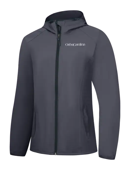 Womens Dark Grey Essential Rain Jacket w/OrthoCarolina Logo