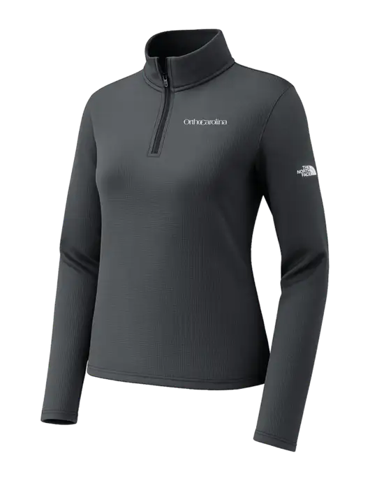 The North Face Womens Aim 1/4-Zip Charcoal Grey Fleece w/OrthoCarolina Logo