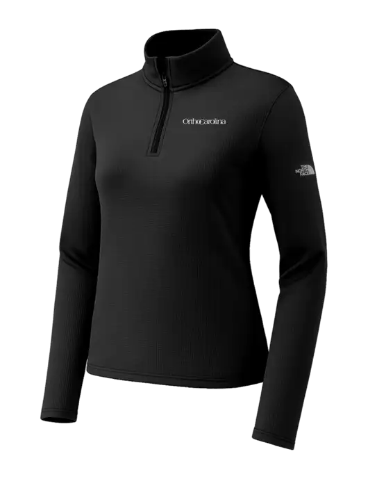 The North Face Womens Aim 1/4-Zip Black Fleece w/OrthoCarolina Logo