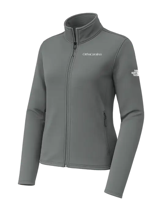 The North Face Womens Aim Full-Zip Dark Medium Grey Fleece Jacket w/OrthoCarolina Logo