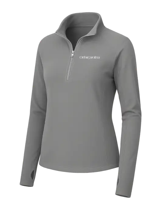 Womens Medium Grey Microfleece 1/2 Zip Pullover w/OrthoCarolina Logo