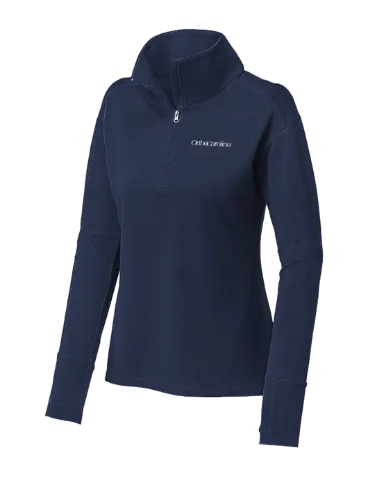 Womens Sport-Wick Flex Fleece Dark Navy 1/4-Zip w/OrthoCarolina Logo