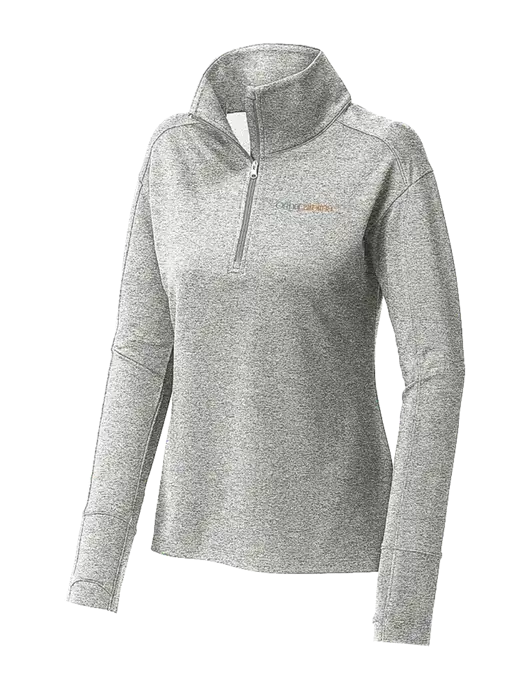 Womens Sport-Wick Flex Fleece Light Grey Heather 1/4-Zip w/OrthoCarolina Logo