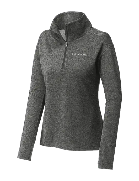 Womens Sport-Wick Flex Fleece Dark Grey Heather 1/4-Zip w/OrthoCarolina Logo