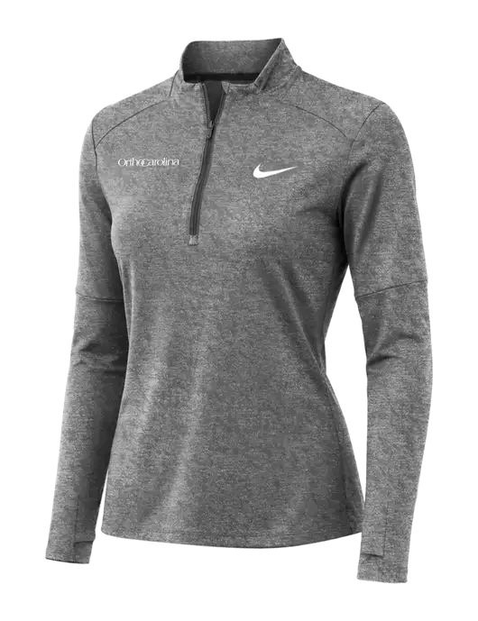 Nike Black Heather Womens Dri-FIT Element 1/2-Zip Pullover w/OrthoCarolina Logo