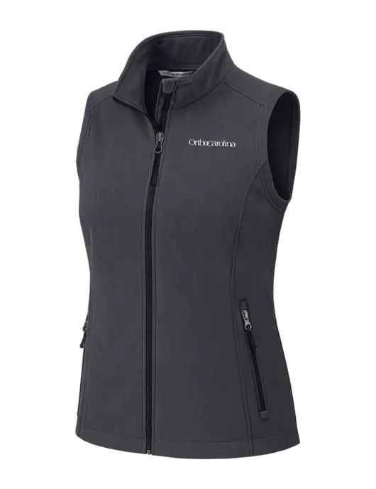Charcoal Heather Womens Core Soft Shell Vest w/OrthoCarolina Logo