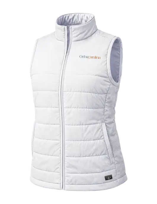 TravisMathew Womens Cold Bay Very Light Gray Vest w/OrthoCarolina Logo