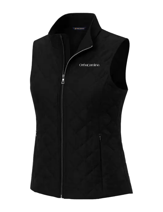 Brooks Brothers Womens Black Quilted Vest w/OrthoCarolina Logo