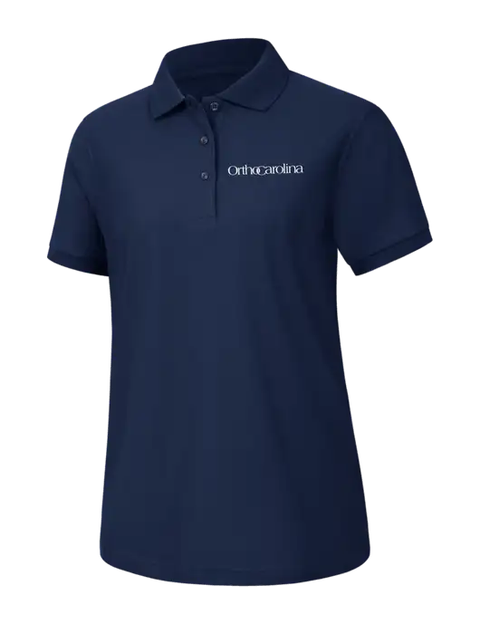 Womens Navy Silk Touch Polo w/OrthoCarolina Logo