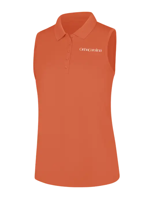 Womens Coral Dry Zone UV Micro-Mesh Sleeveless Polo w/OrthoCarolina Logo
