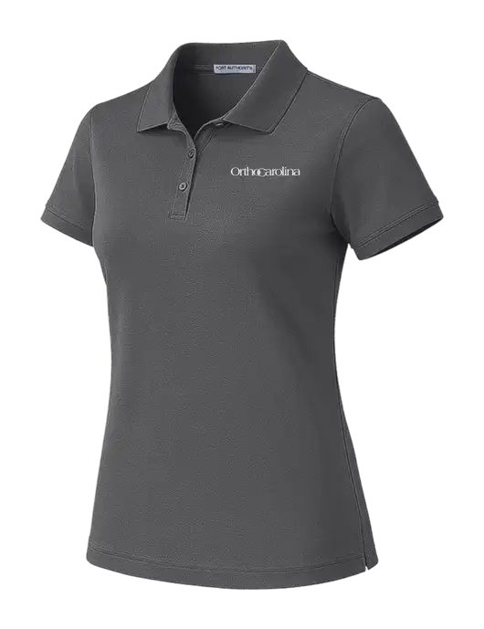 All Cotton Womens Dark Grey Polo w/OrthoCarolina Logo