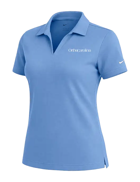 NIKE Carolina Blue Womens Dri-Fit Micro Pique Polo w/OrthoCarolina Logo