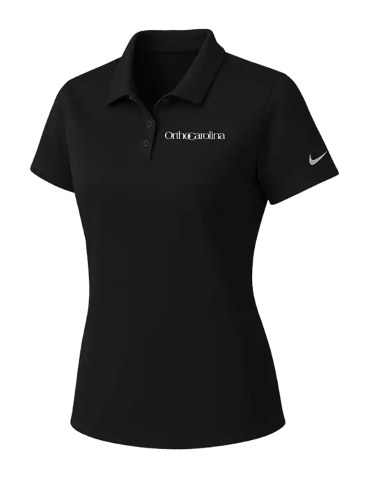 Nike Womens Black Dry Essential Solid Polo w/OrthoCarolina Logo