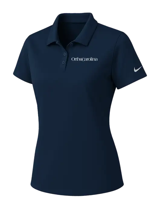 Nike Womens Navy Dry Essential Solid Polo w/OrthoCarolina Logo