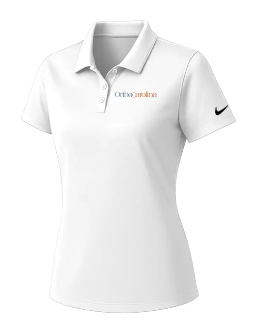 Nike Womens White Dry Essential Solid Polo w/OrthoCarolina Logo