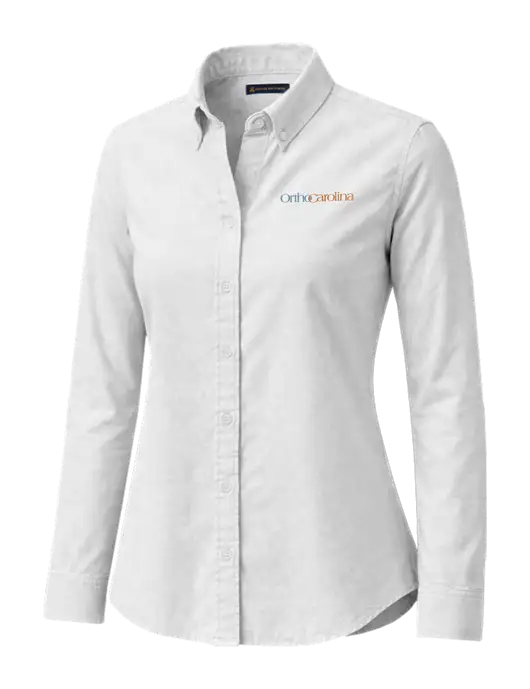 Brooks Brothers Womens Casual White Oxford Cloth Shirt w/OrthoCarolina Logo