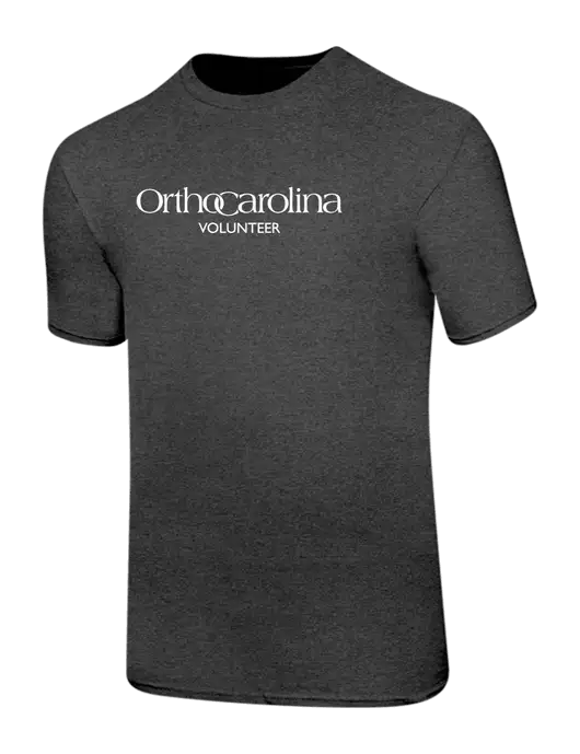 Ring Spun Dark Heather Grey 4.5 oz T-Shirt w/OrthoCarolina Logo