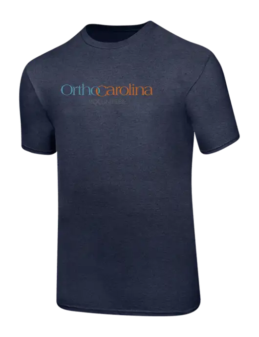 Ring Spun Heather Navy 4.5 oz T-Shirt w/OrthoCarolina Logo