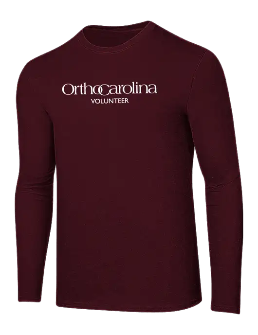 Ring Spun Maroon 4.5 oz Long Sleeve T-Shirt w/OrthoCarolina Logo
