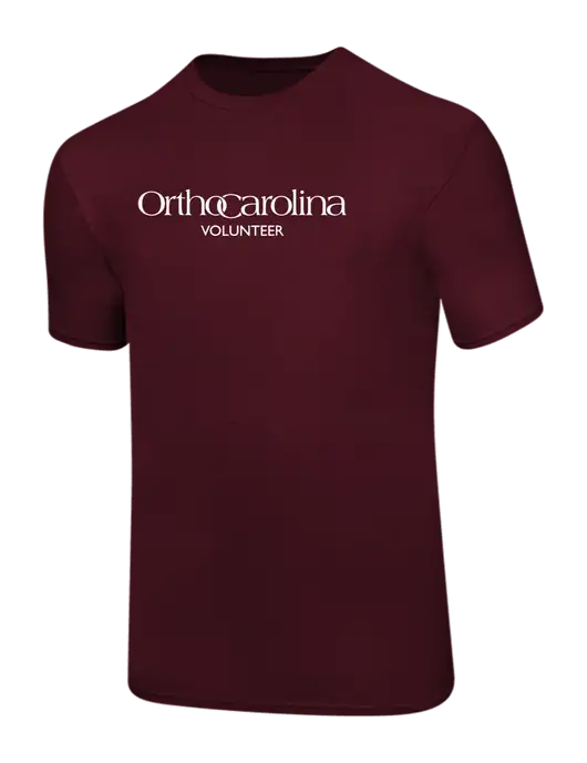 Ring Spun Maroon 4.5 oz T-Shirt w/OrthoCarolina Logo