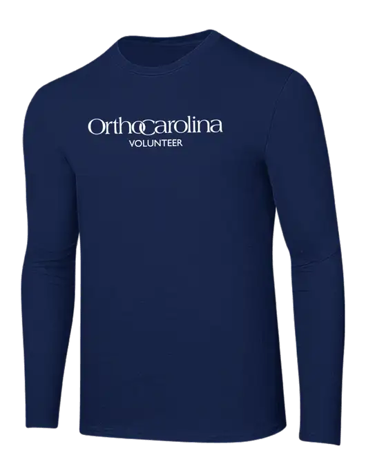 Ring Spun Navy 4.5 oz Long Sleeve T-Shirt w/OrthoCarolina Logo