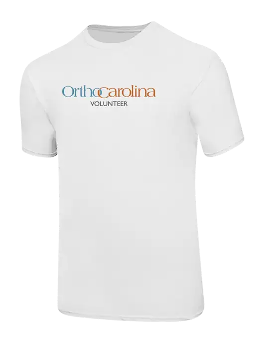 Ring Spun White 4.5 oz T-Shirt w/OrthoCarolina Logo