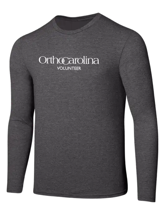 Seriously Soft Heathered Charcoal Long Sleeve T-Shirt w/OrthoCarolina Logo