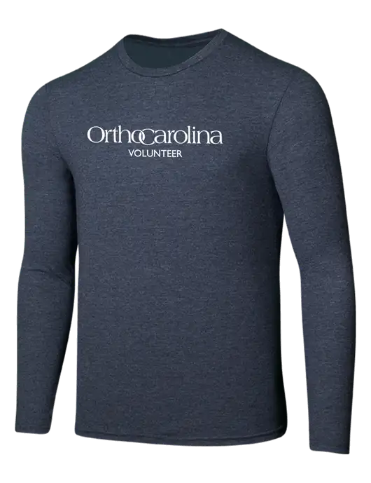 Seriously Soft Heathered Navy Long Sleeve T-Shirt w/OrthoCarolina Logo