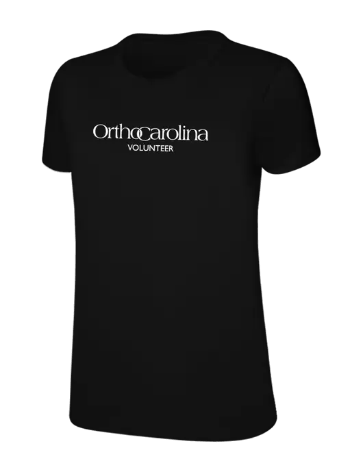 Womens Ring Spun Jet Black 4.5 oz T-Shirt w/OrthoCarolina Logo
