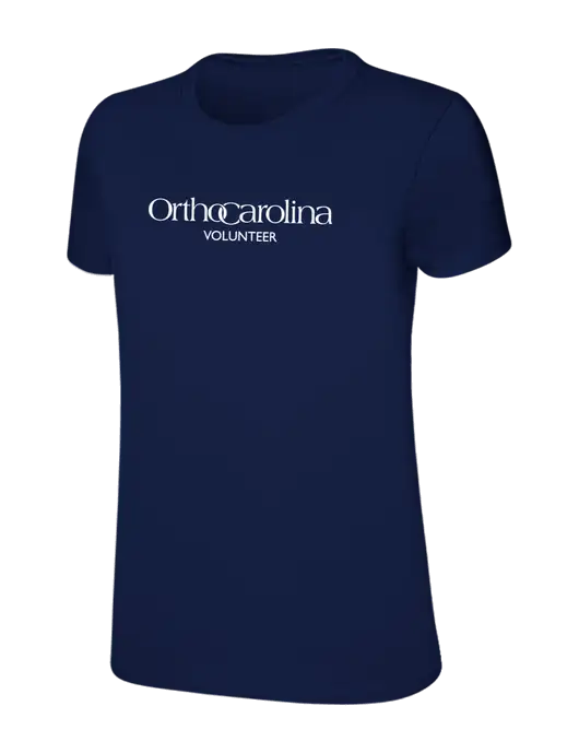 Womens Ring Spun Navy 4.5 oz T-Shirt w/OrthoCarolina Logo