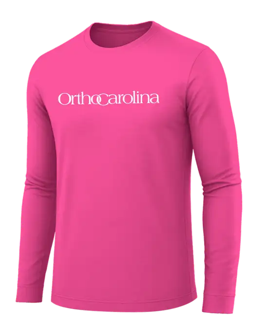 Long Sleeve Neon Pink PosiCharge Competitor Tee w/OrthoCarolina Logo