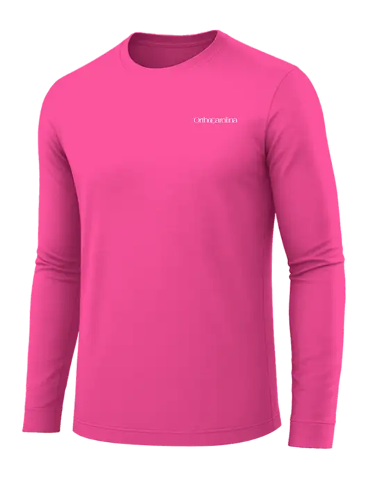 Long Sleeve Neon Pink PosiCharge Competitor Tee w/OrthoCarolina Logo