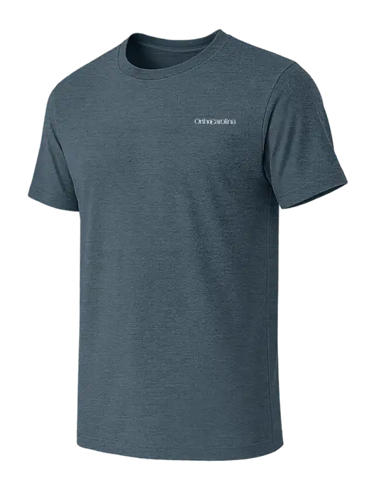 BELLA+CANVAS Heather Slate Blue CVC Short Sleeve Tee w/OrthoCarolina Logo