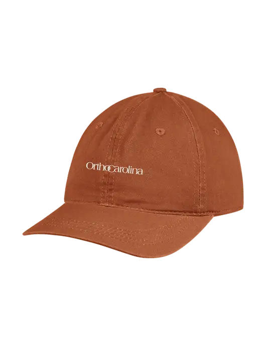 Garment Washed Unstructured Twill Burnt Orange Cap w/OrthoCarolina Logo