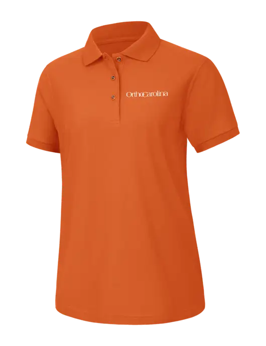 Womens Burnt Orange Silk Touch Polo w/OrthoCarolina Logo